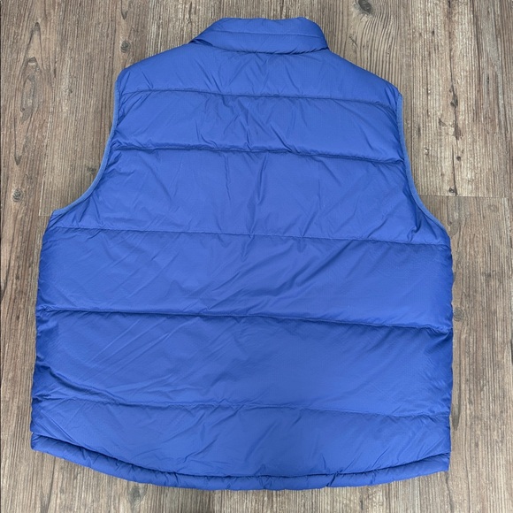 LL BEAN BLUE FULL ZIP REVERSIBLE GOOSE DOWN PUFFER VEST MENS LARGE - Picture 4 of 6